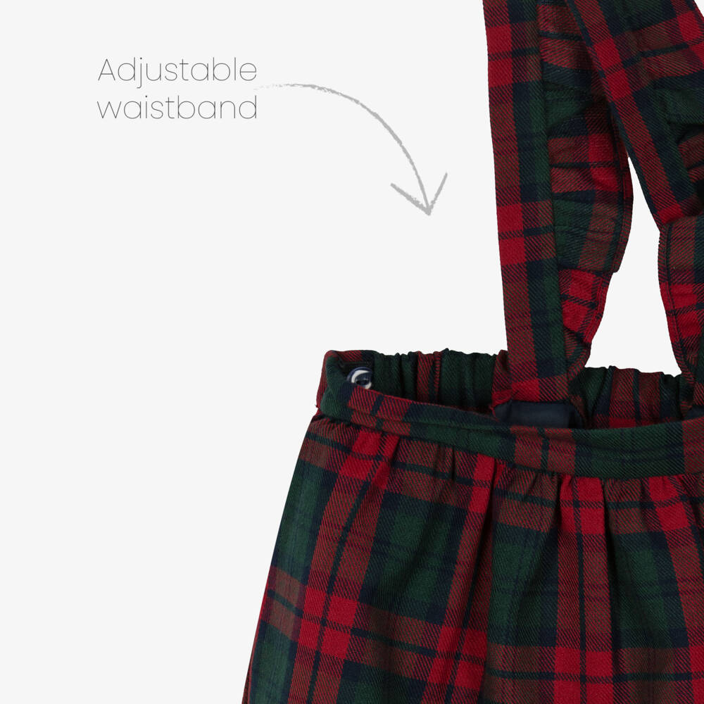 Sarah Louise-Girls White Blouse & Red Tartan Skirt Set | Childrensalon Outlet