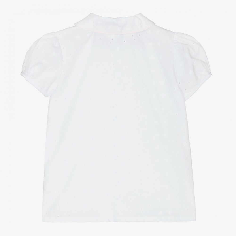 Sarah Louise-Girls White Cotton Blouse | Childrensalon Outlet