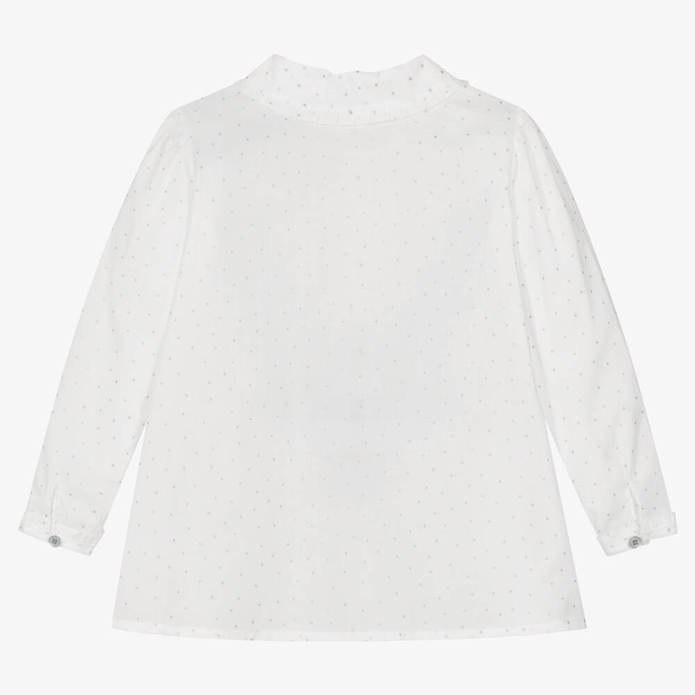 Sarah Louise-Girls White Cotton Blouse | Childrensalon Outlet