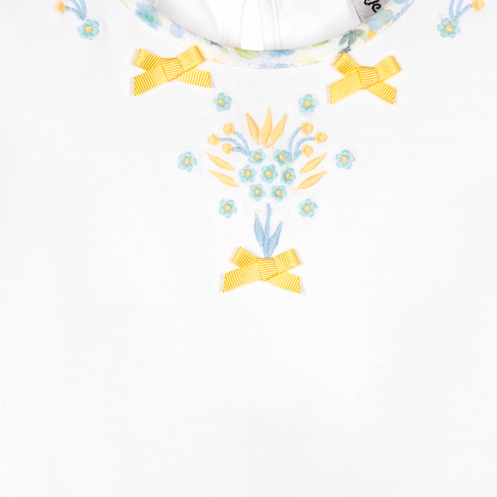 Sarah Louise-Girls White Cotton T-Shirt | Childrensalon Outlet