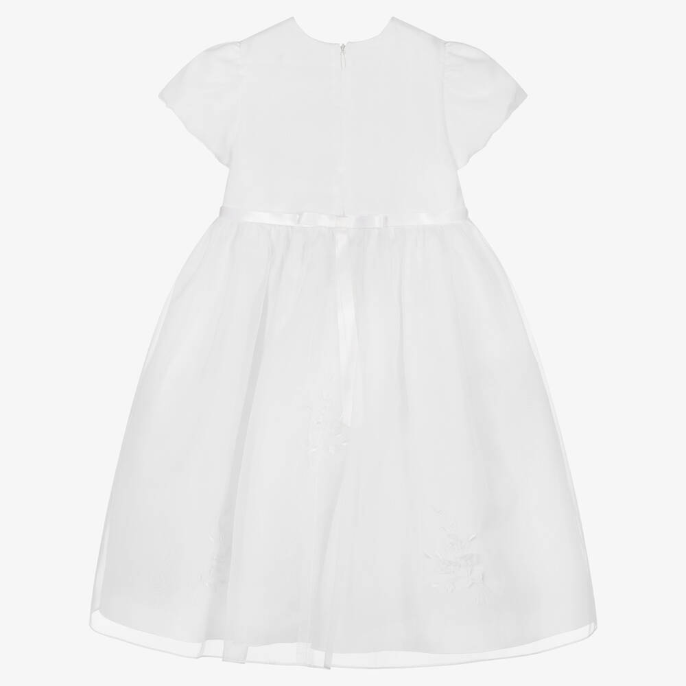 Sarah Louise-Girls White Embroidered Organza Dress | Childrensalon Outlet