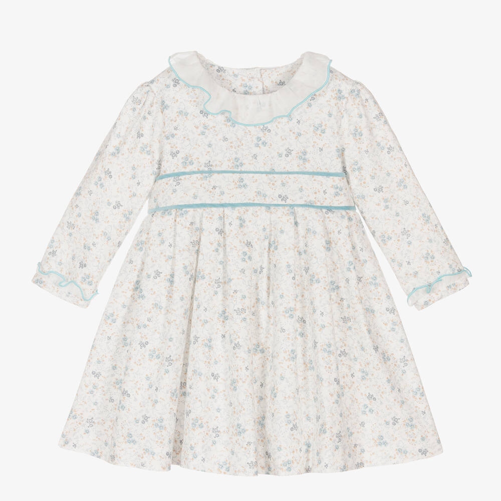 Sarah Louise - Robe blanche à fleurs e coton fille | Childrensalon