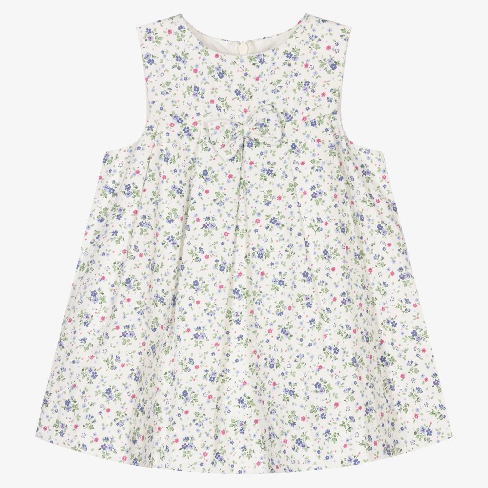 Sarah Louise - Girls White Floral Dress | Childrensalon