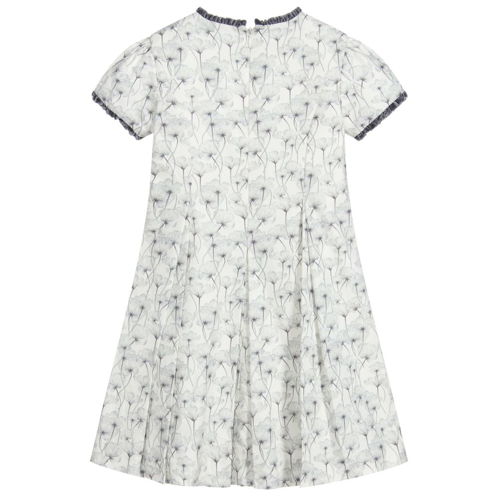 Sarah Louise-Girls White & Grey Dress | Childrensalon Outlet