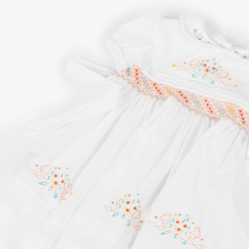 Sarah Louise-Платье белое ручной вышивки для девочек | Childrensalon Outlet