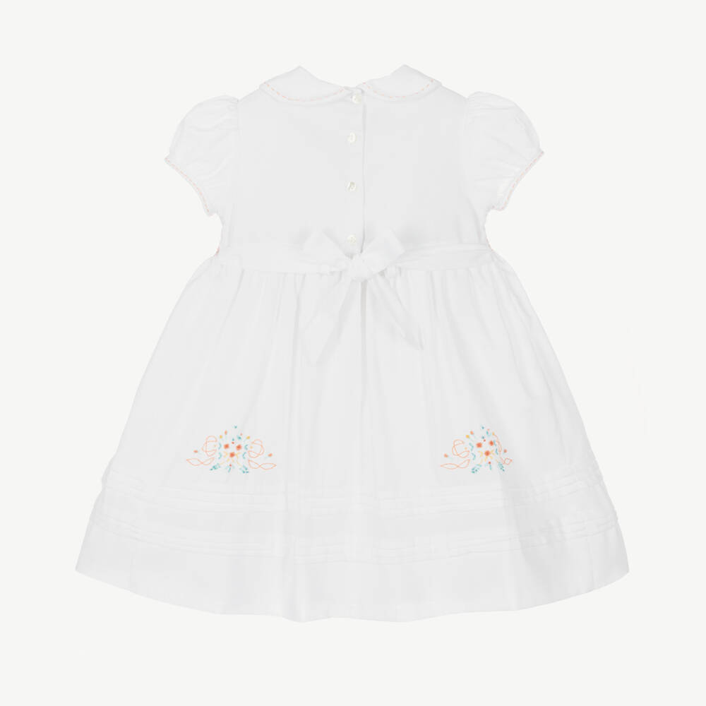 Sarah Louise-Платье белое ручной вышивки для девочек | Childrensalon Outlet
