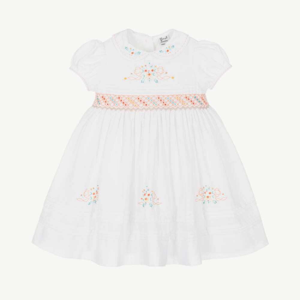 Sarah Louise-Платье белое ручной вышивки для девочек | Childrensalon Outlet