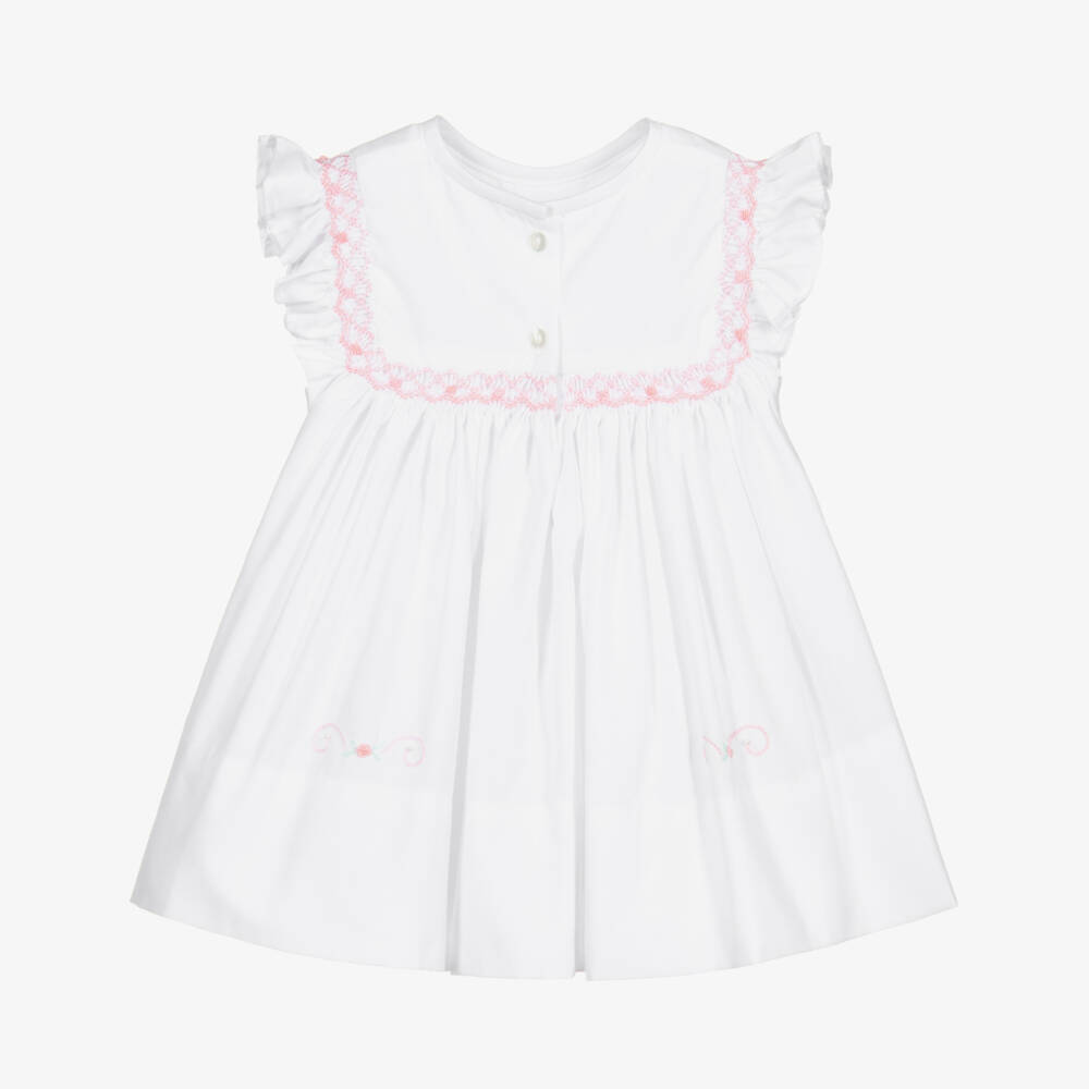 Sarah Louise-Белое платье с вышивкой и сборками для девочек | Childrensalon Outlet