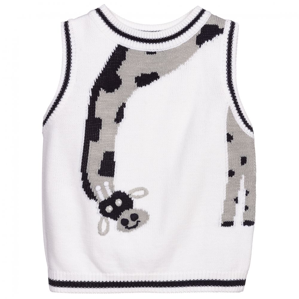 Sarah Louise Girls White Knitted Sweater Childrensalon Outlet