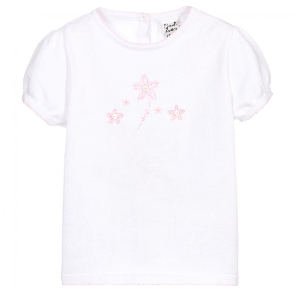 Sarah Louise - Girls White Knitted Top | Childrensalon