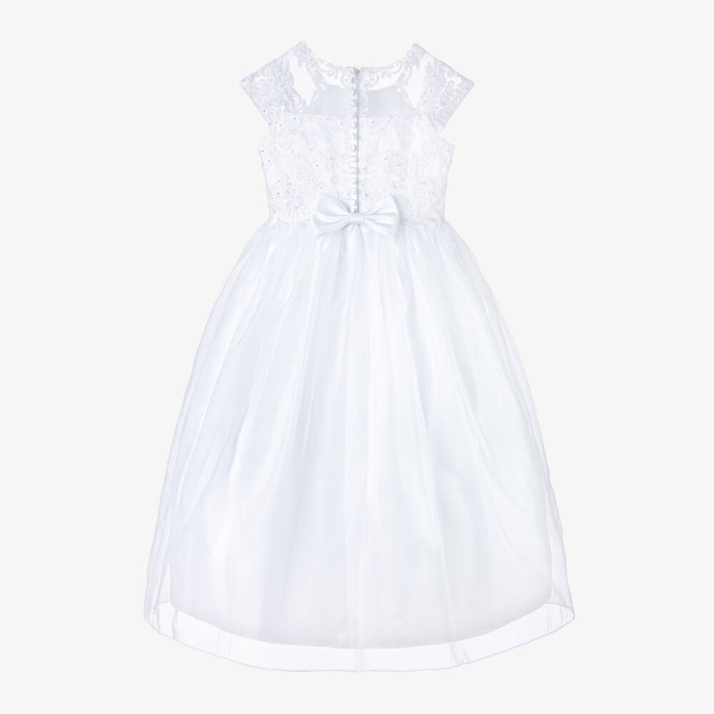 Sarah Louise-Girls White Organza Communion Dress | Childrensalon Outlet