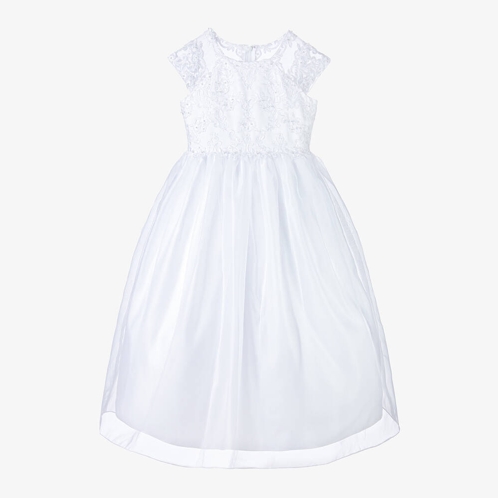 Sarah Louise - Белое церемониальное платье из органзы | Childrensalon