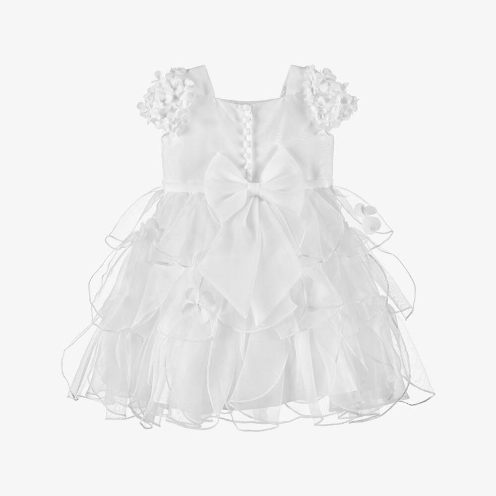 Sarah Louise-Girls White Organza Embellished Dress | Childrensalon Outlet