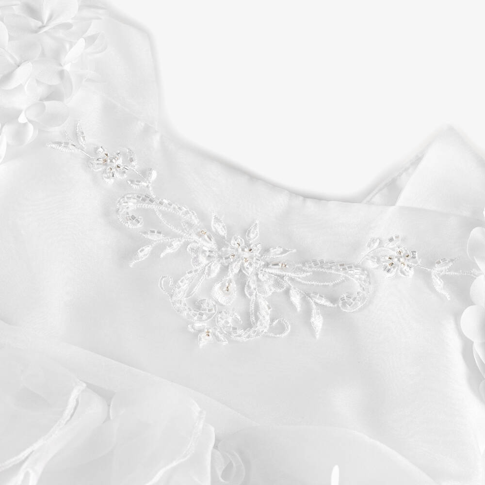 Sarah Louise-Girls White Organza Embellished Dress | Childrensalon Outlet