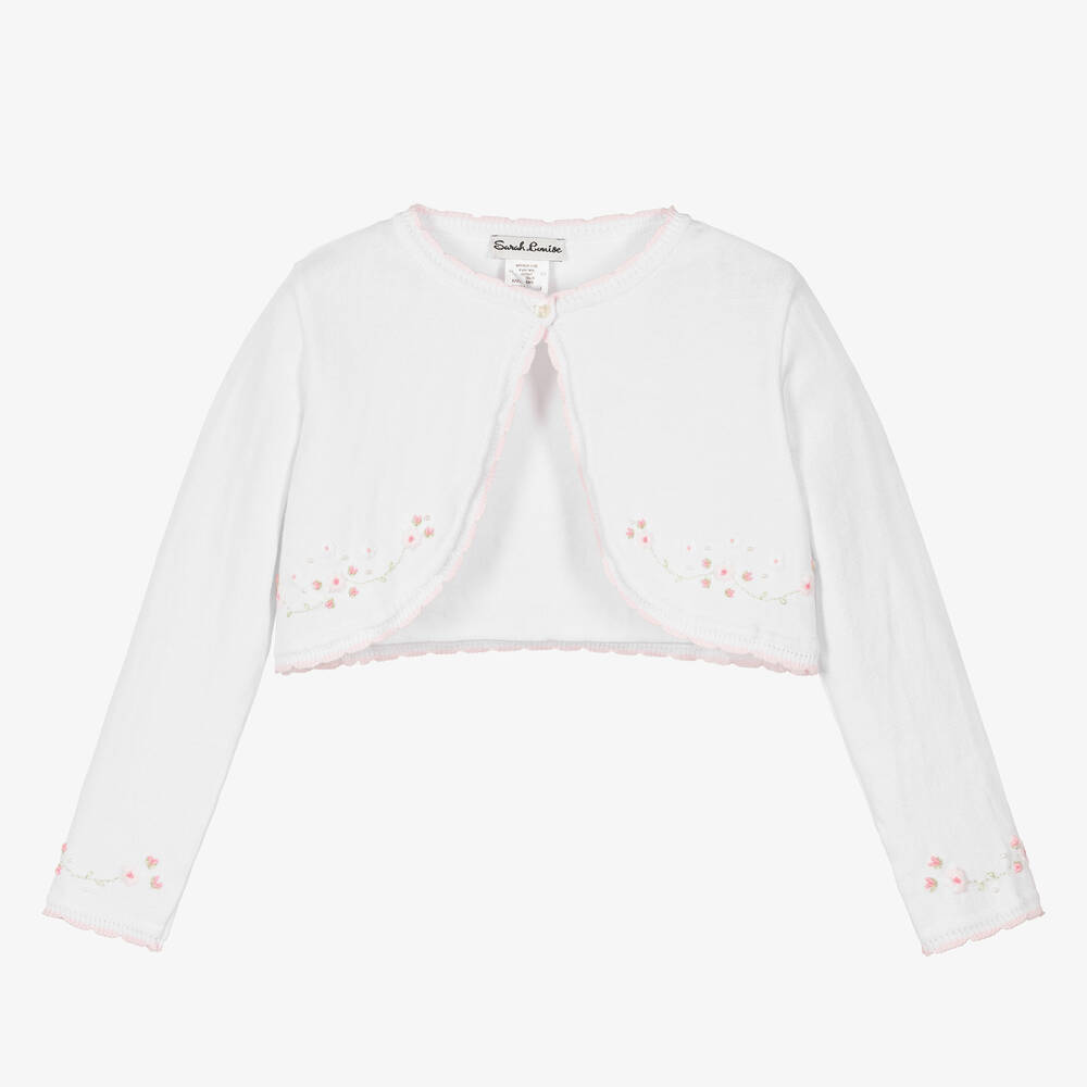 Sarah Louise Girls White Bolero Cardigan main image 0