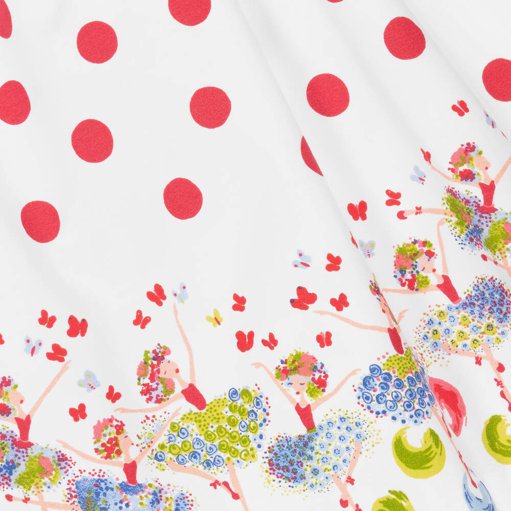 Sarah Louise-Girls White & Red Cotton Skirt | Childrensalon Outlet