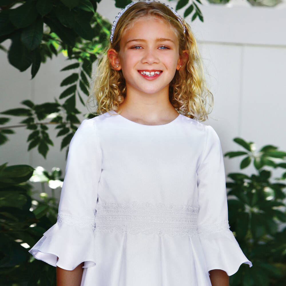 Sarah Louise-فستان تول أبيض أنيق للبنات | Childrensalon Outlet