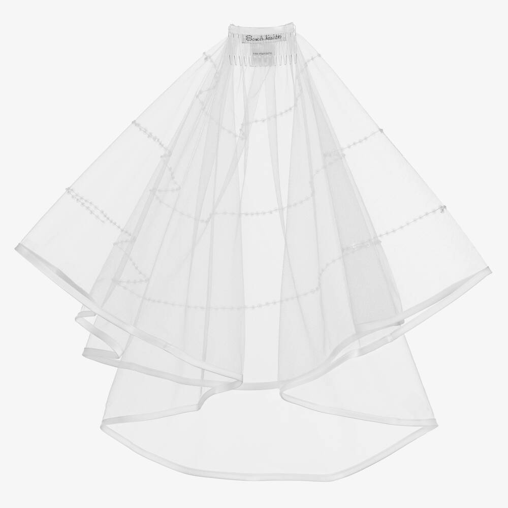 Sarah Louise-طرحة تول بيضاء مزينة بالترتر للبنات | Childrensalon Outlet