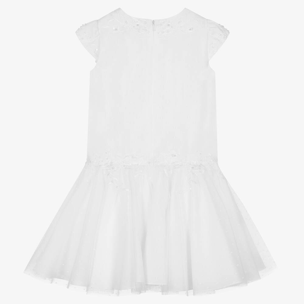 Sarah Louise-Girls White Tulle Special Occasion Dress | Childrensalon Outlet