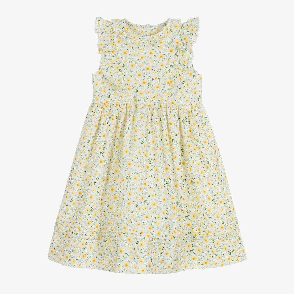 Sarah Louise - Желтое хлопковое платье в цветочек | Childrensalon