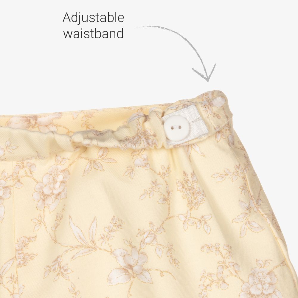 Sarah Louise-Girls Yellow Floral Shorts | Childrensalon Outlet