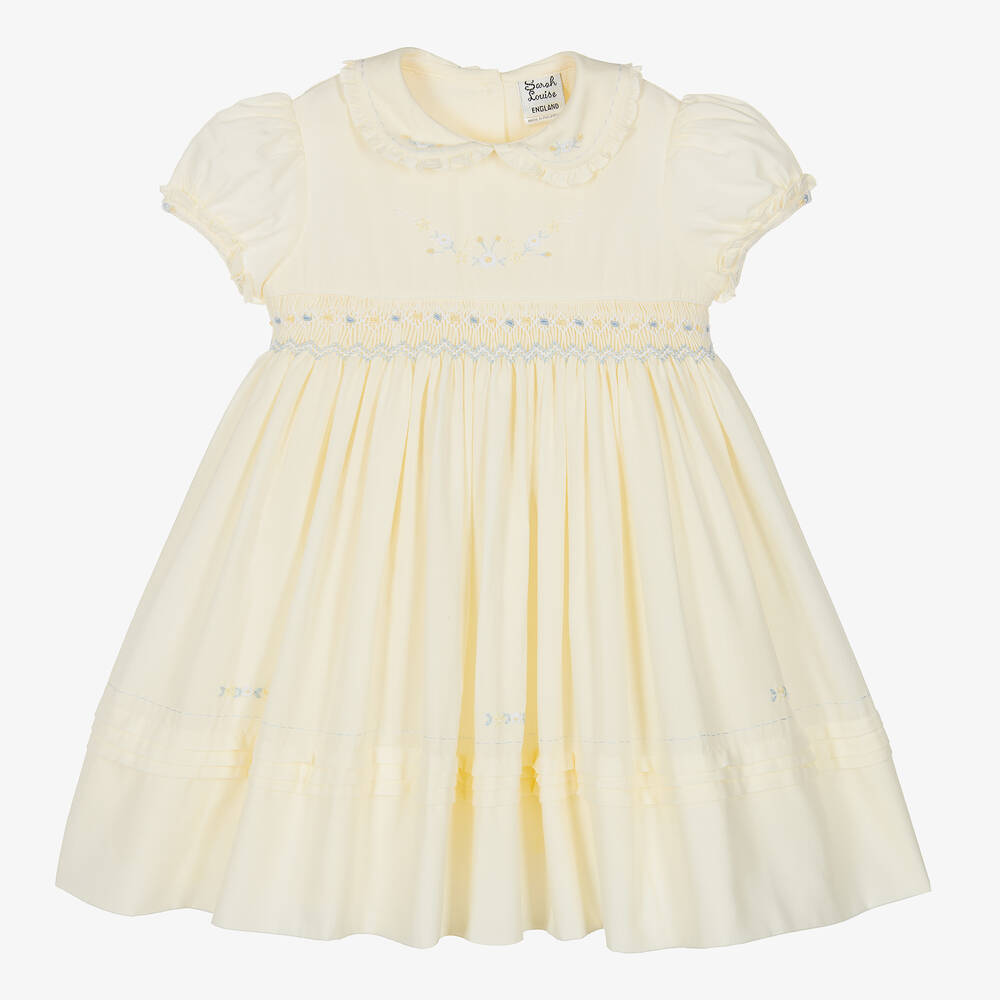 Sarah Louise - Желтое платье со сборками ручной работы | Childrensalon