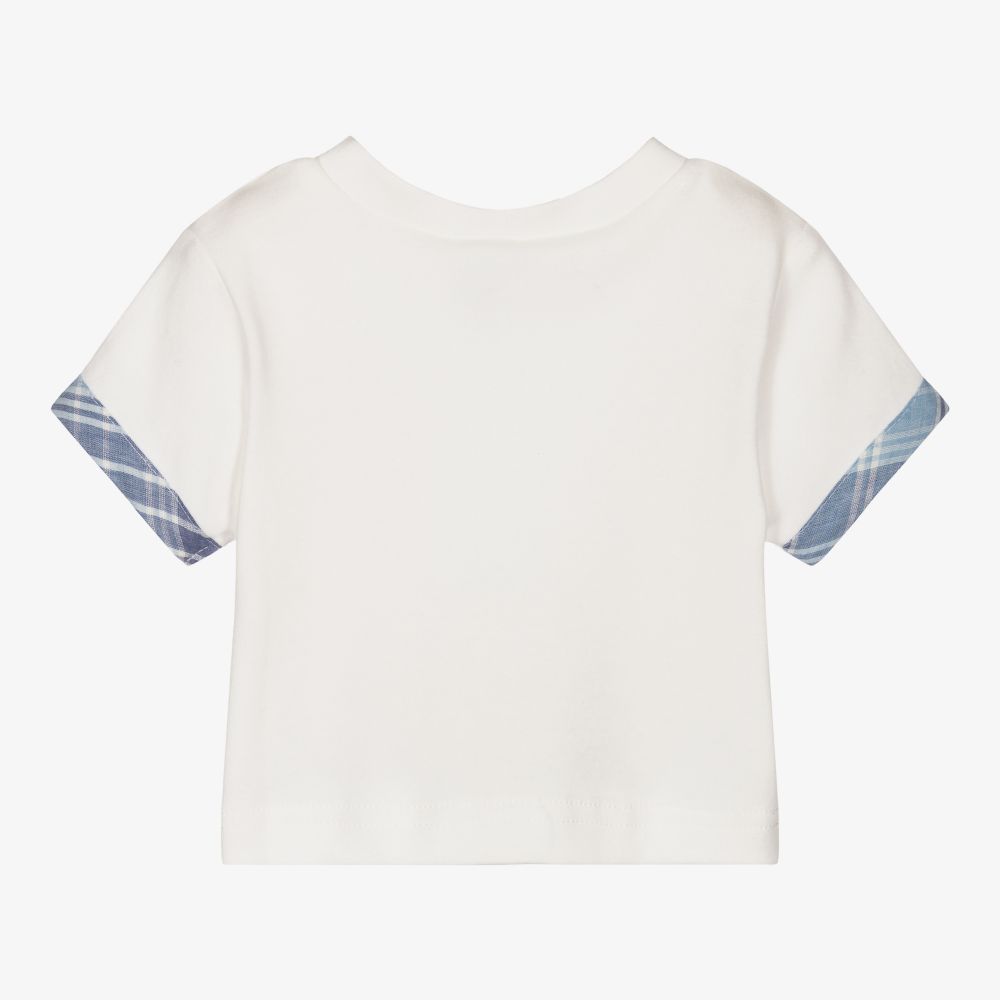 Sarah Louise-Ivory Cotton Jersey T-Shirt | Childrensalon Outlet