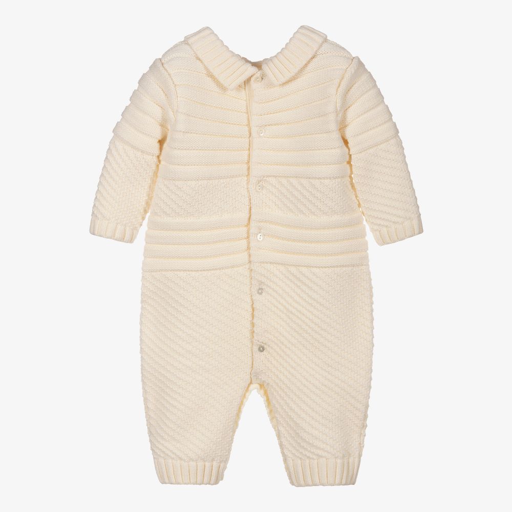 Sarah Louise-Ivory Knitted Romper  | Childrensalon Outlet