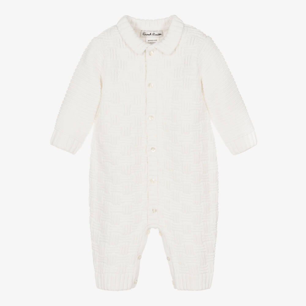 Sarah Louise - Ivory Knitted Romper | Childrensalon