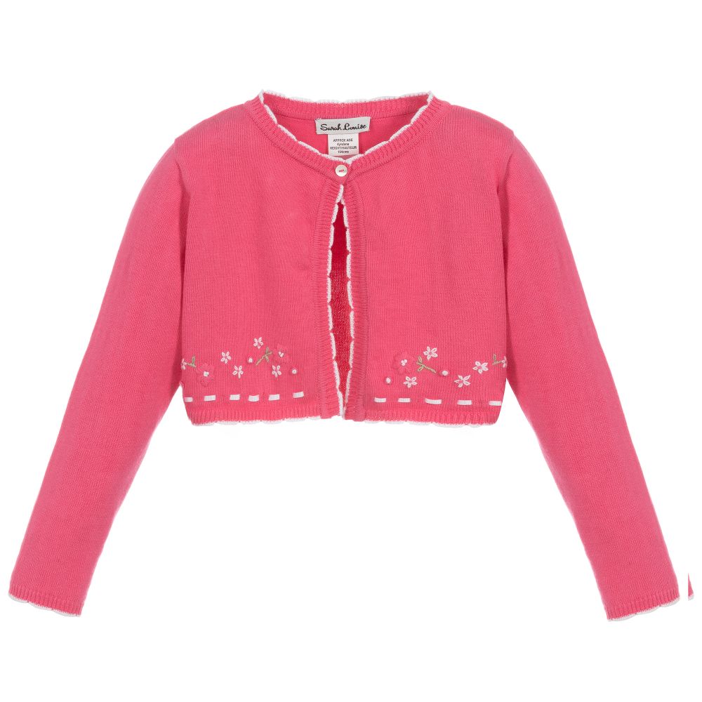 Sarah Louise - Pink Knitted Bolero Cardigan | Childrensalon