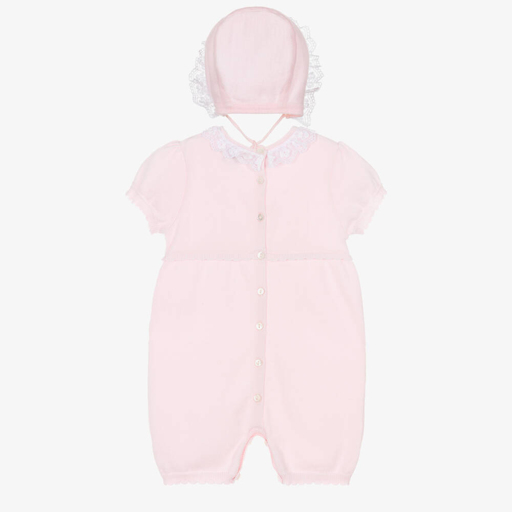 Sarah Louise-Pink Shortie & Bonnet | Childrensalon Outlet