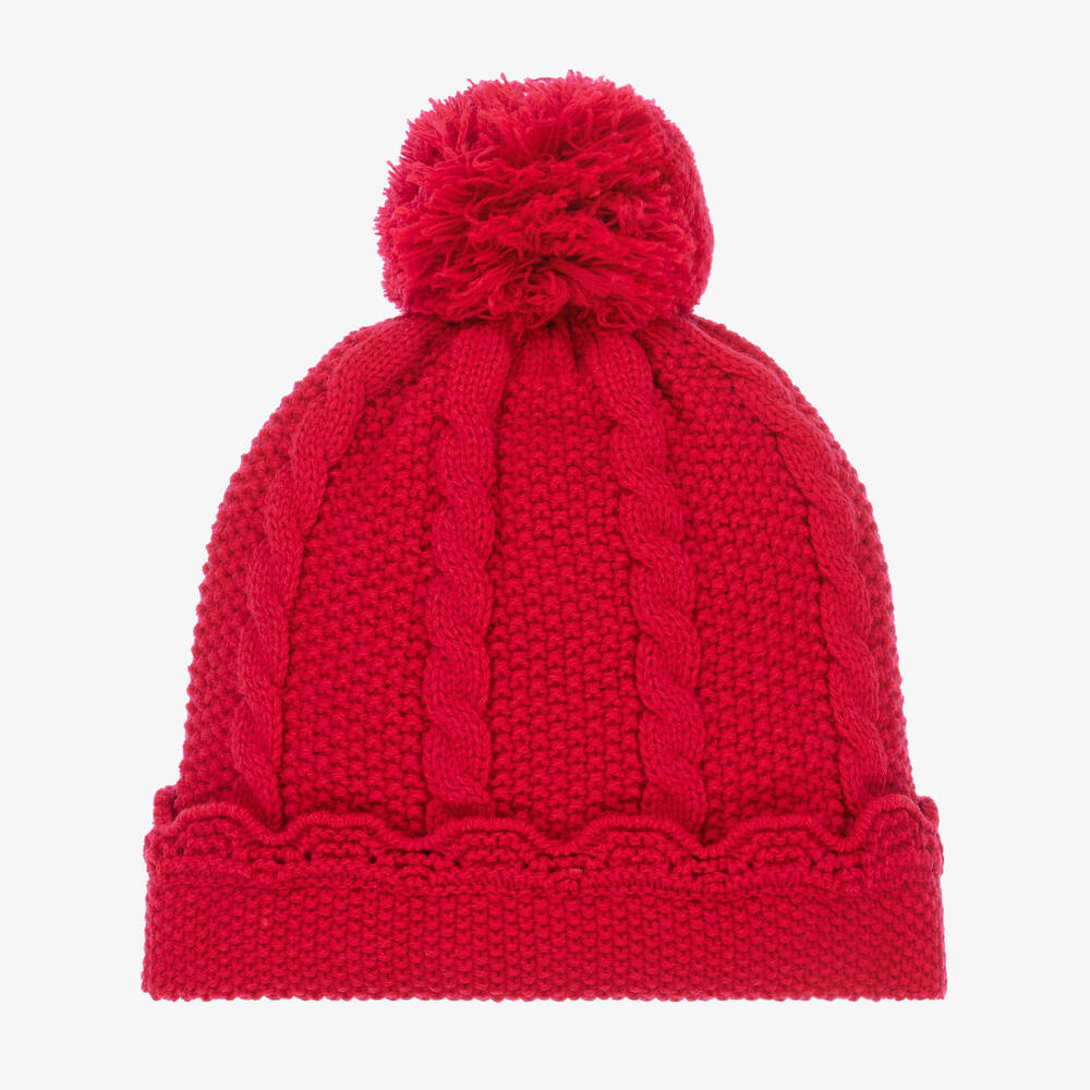 Sarah Louise - Red Baby Knitted Hat  | Childrensalon