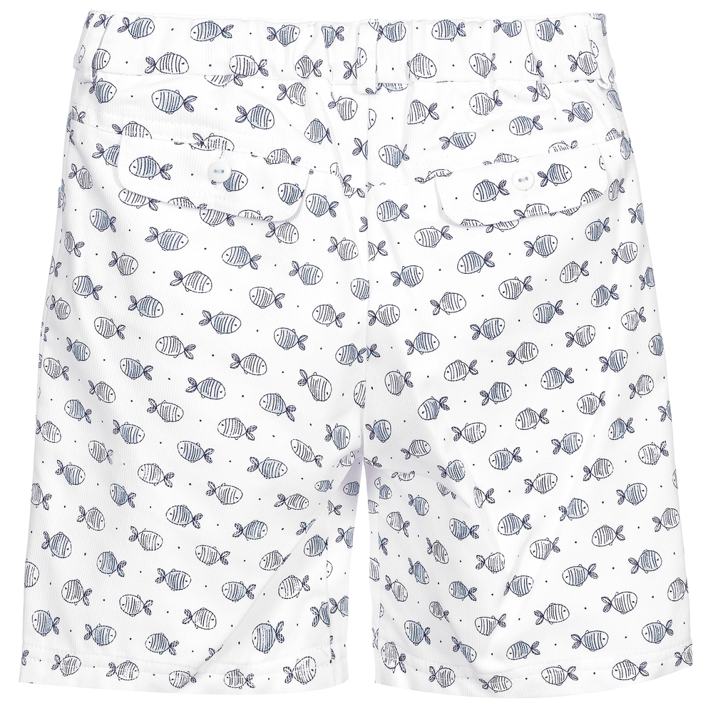 Sarah Louise-White & Blue Fish Shorts | Childrensalon Outlet