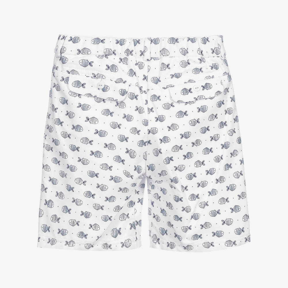 Sarah Louise-White & Blue Fish Shorts | Childrensalon Outlet