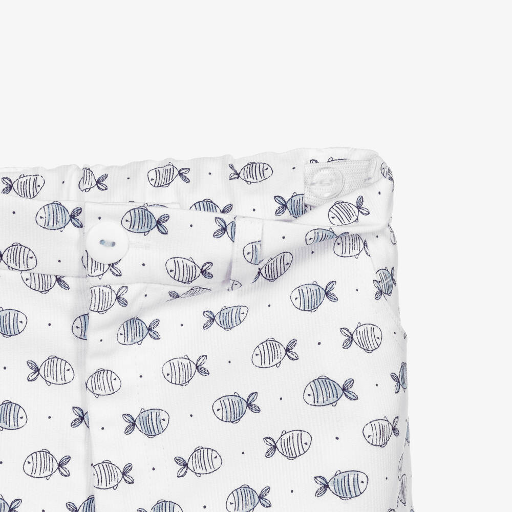 Sarah Louise-White & Blue Fish Shorts | Childrensalon Outlet