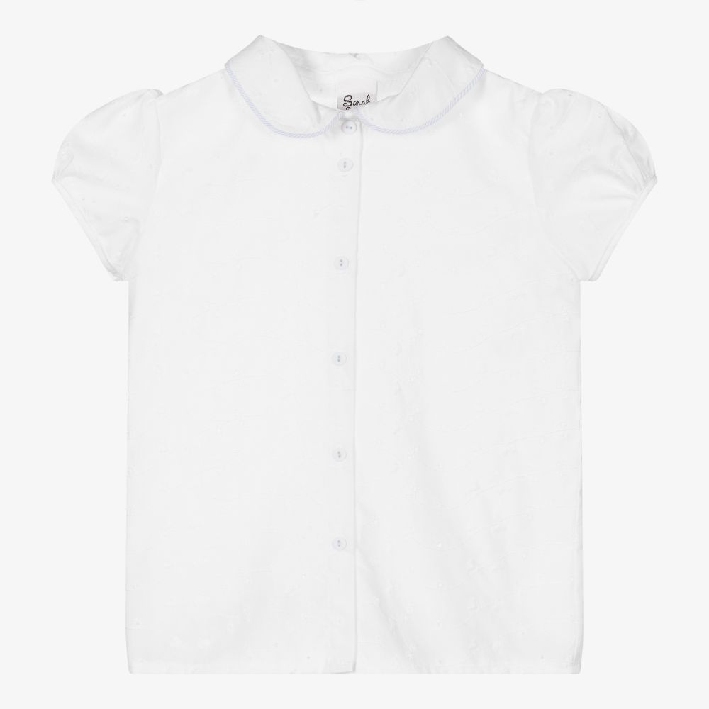 Sarah Louise - White Broderie Anglaise Blouse | Childrensalon