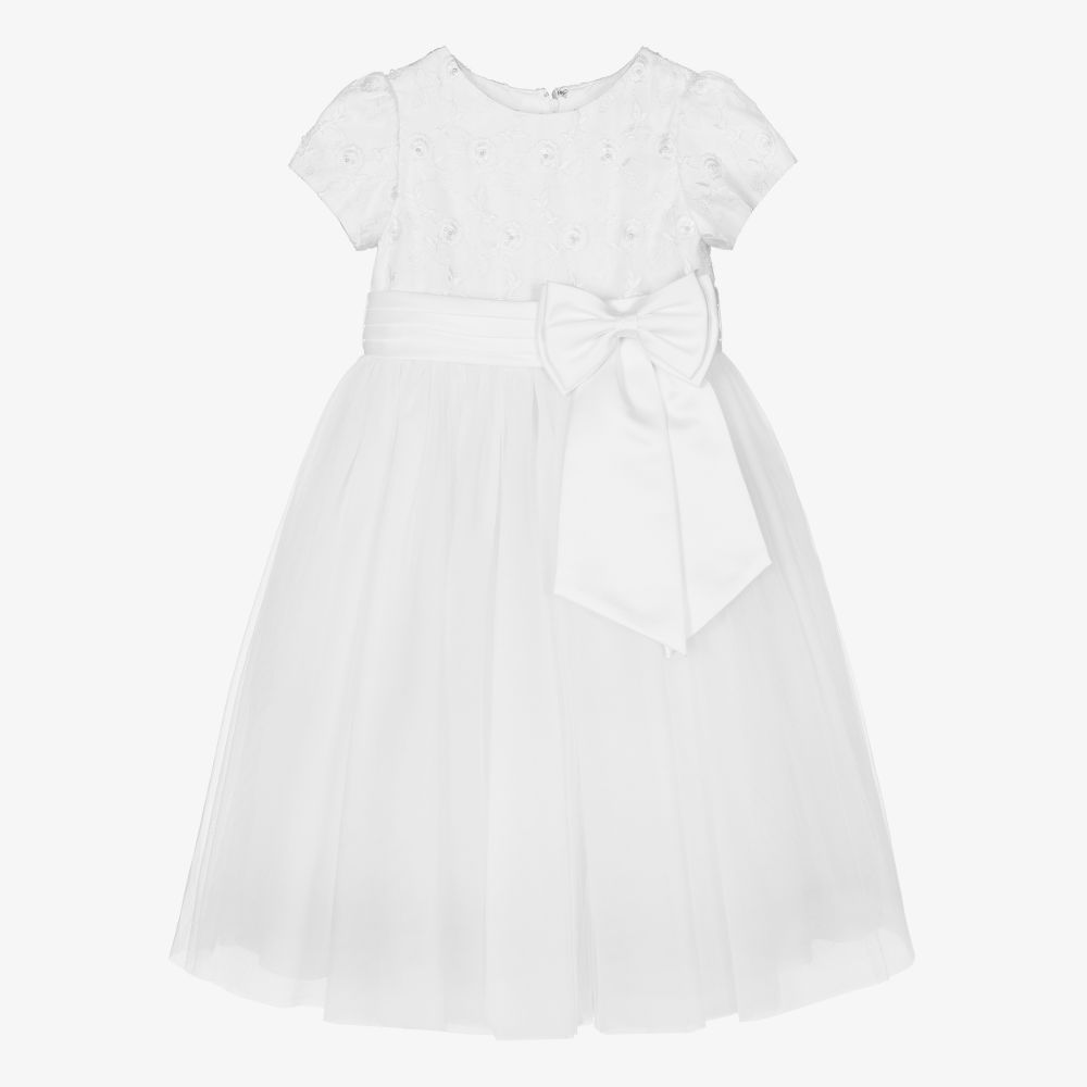 Sarah Louise - White Chiffon & Tulle Dress | Childrensalon