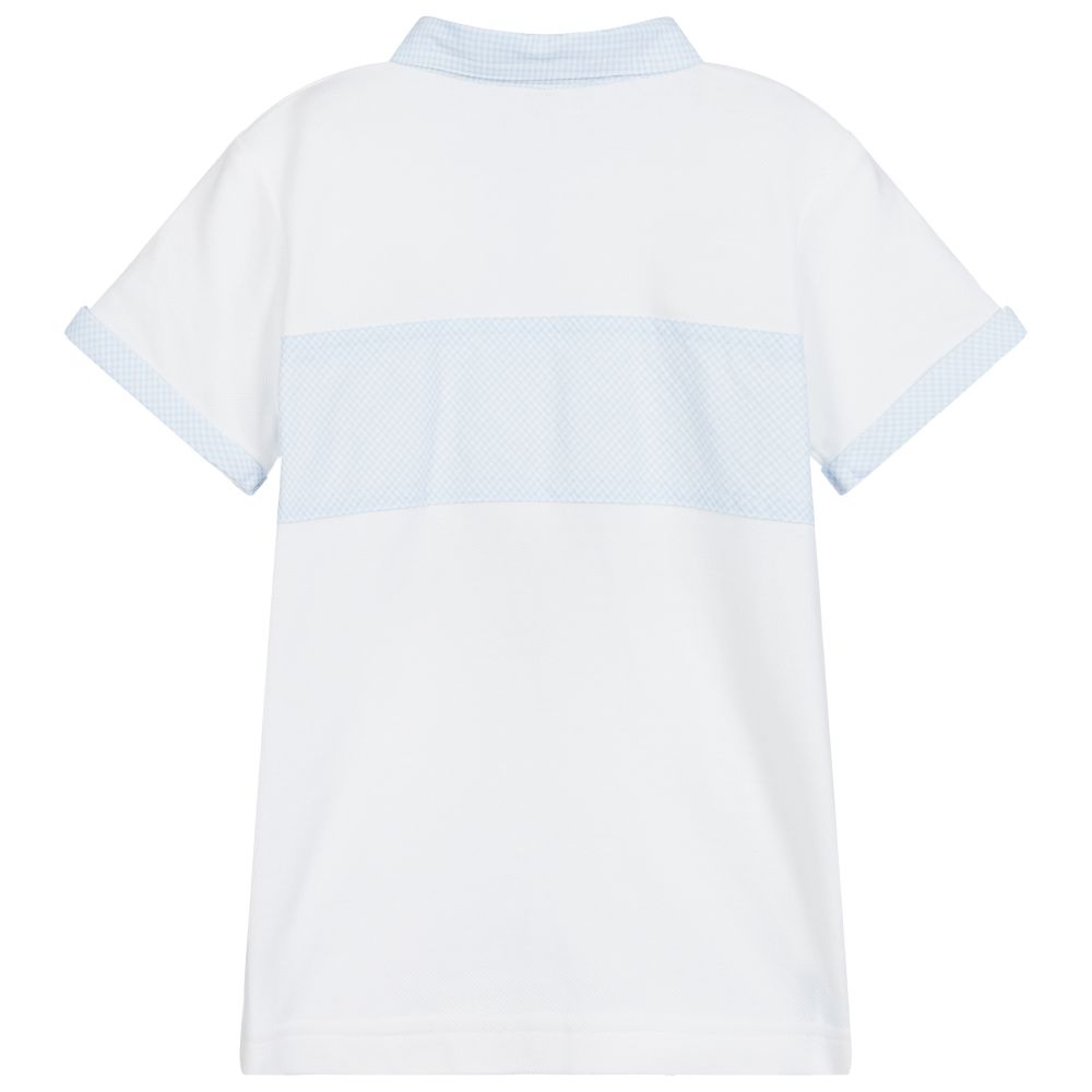 Sarah Louise-White Cotton Polo Shirt | Childrensalon Outlet