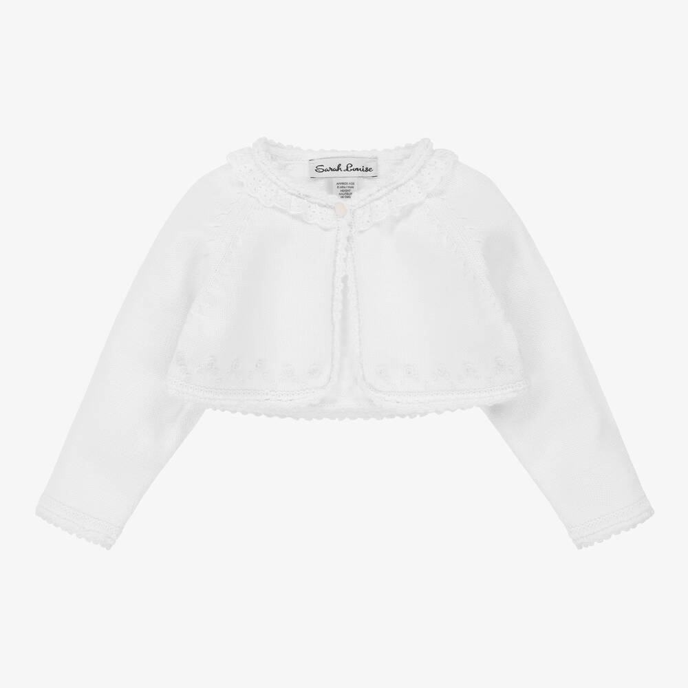 Sarah Louise-White Knitted Bolero Cardigan | Childrensalon Outlet