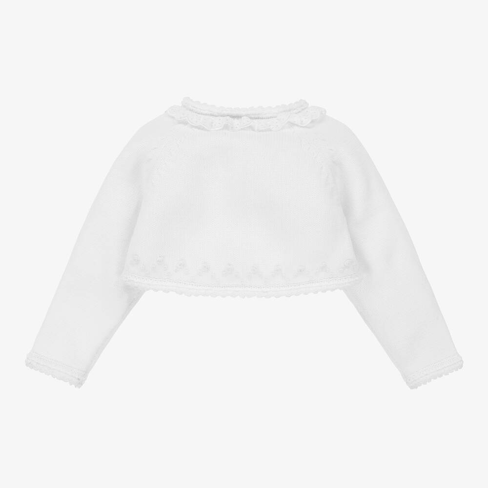 Sarah Louise-White Knitted Bolero Cardigan | Childrensalon Outlet