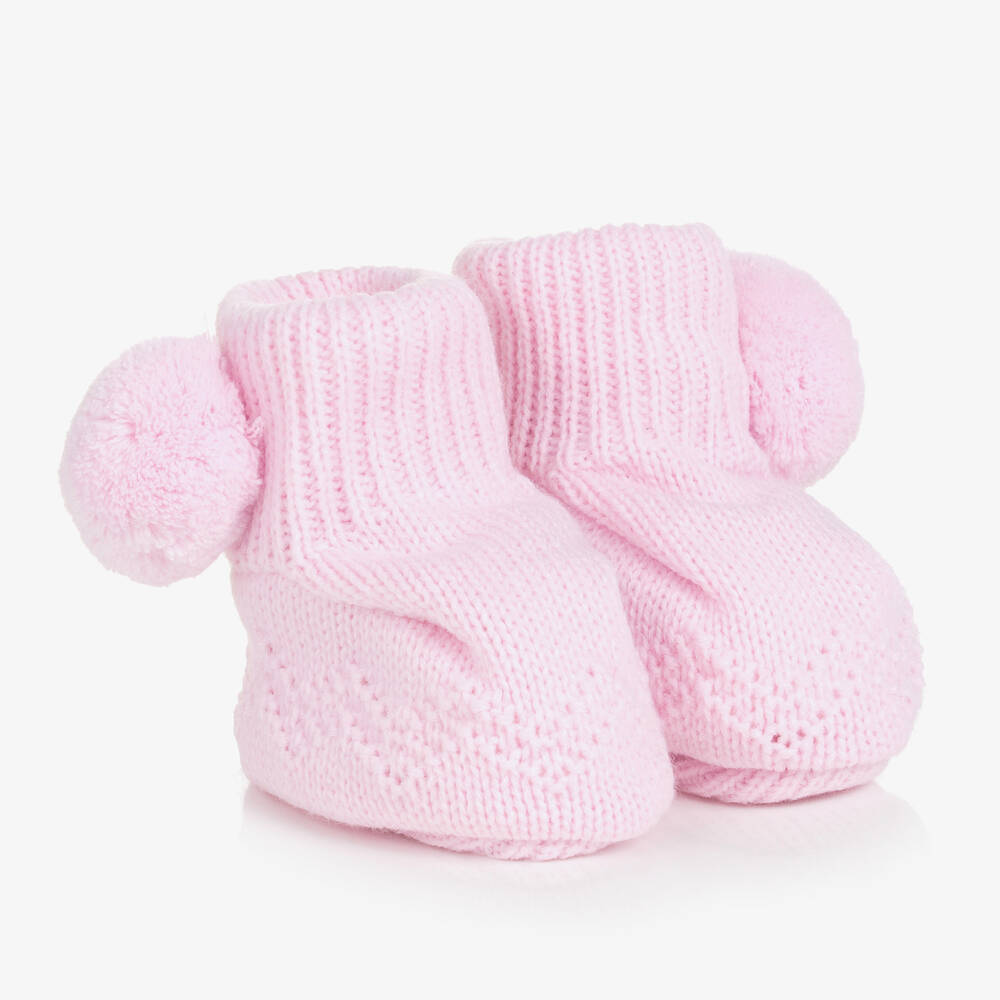 Sätila of Sweden - Rosa Strickschuhe für Mädchen  | Childrensalon