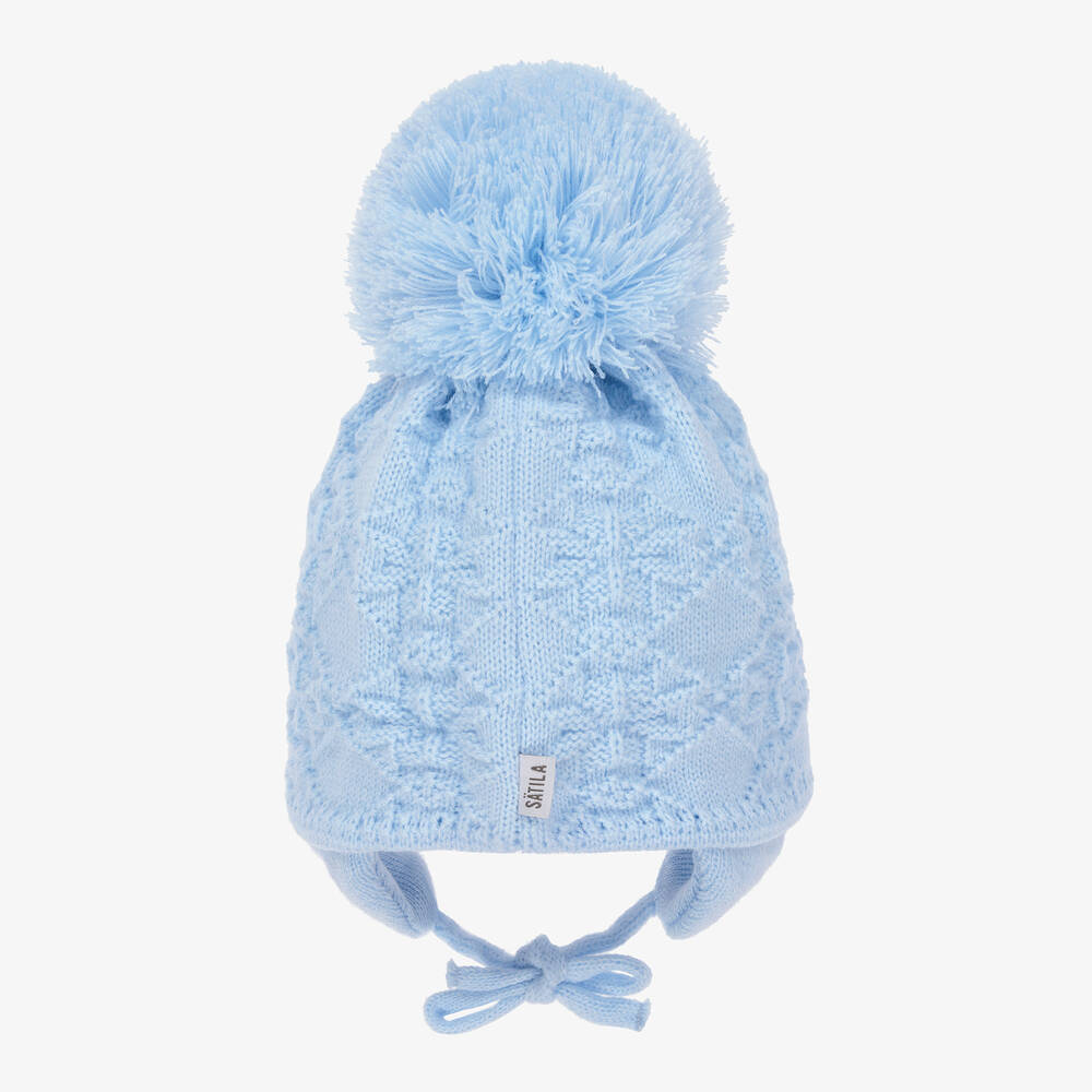 Sätila of Sweden-Blue Cassie Giant Pom-Pom Hat | Childrensalon Outlet