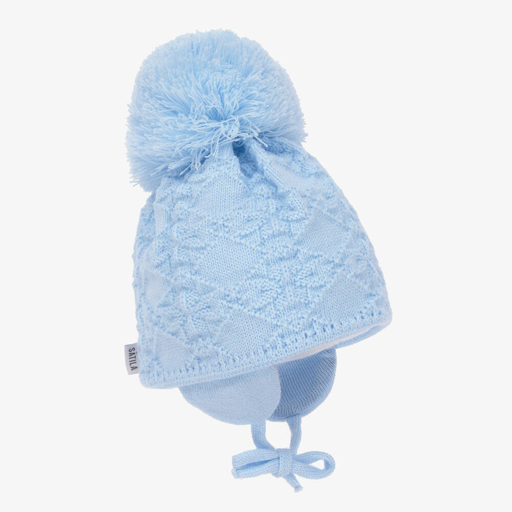 Sätila of Sweden-Blue Cassie Giant Pom-Pom Hat | Childrensalon Outlet