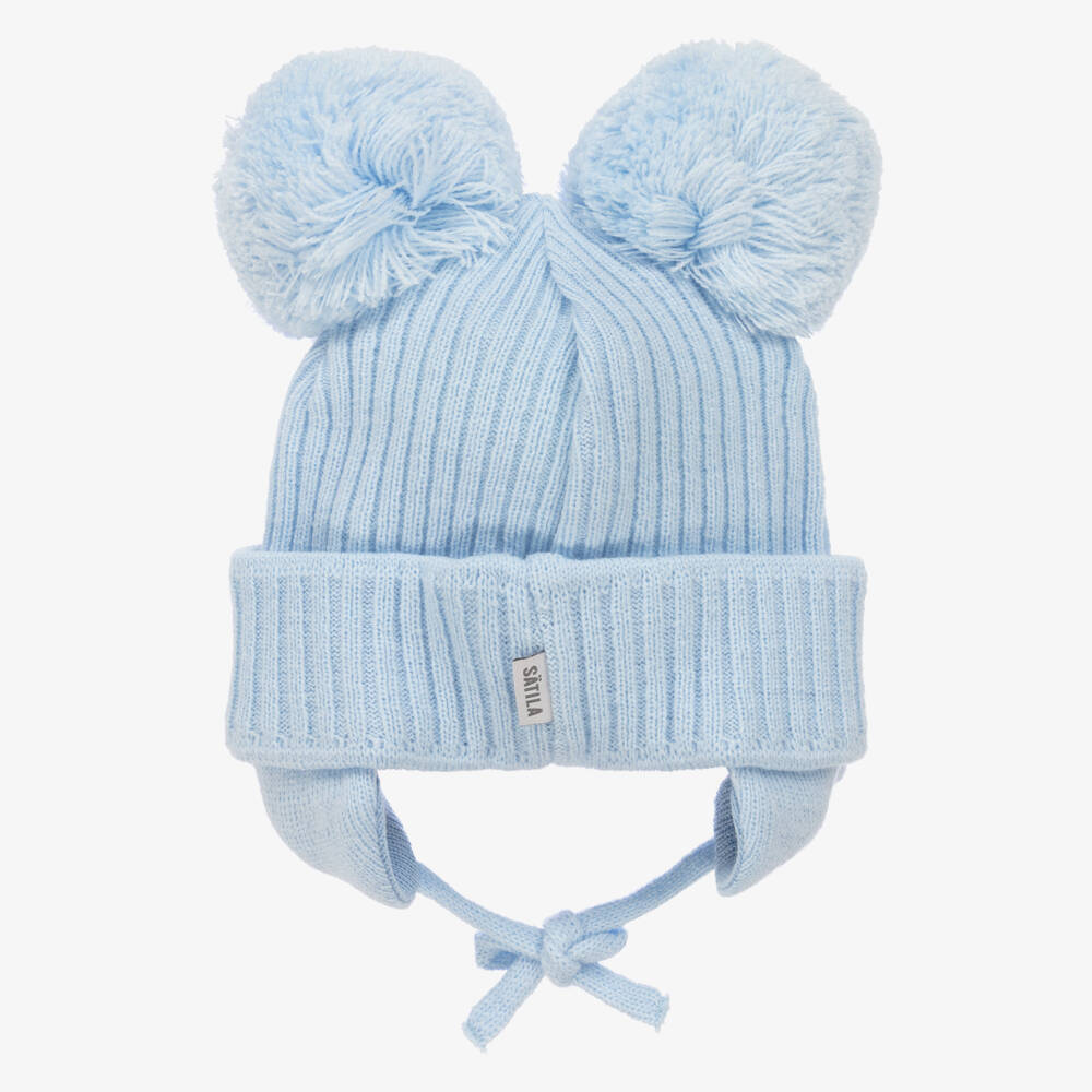 Sätila of Sweden-Blue Pom-Pom Winter Hat | Childrensalon Outlet