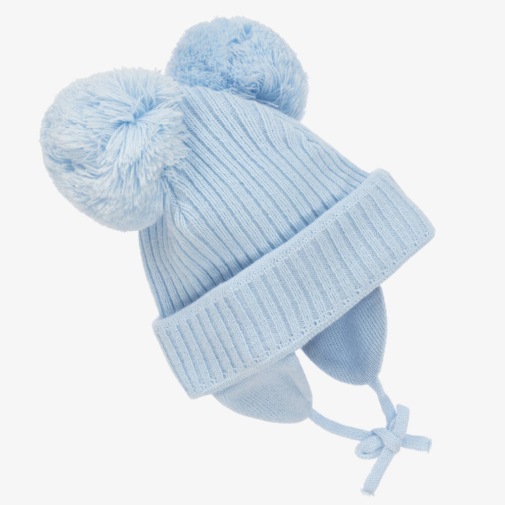 Sätila of Sweden-Blue Pom-Pom Winter Hat | Childrensalon Outlet