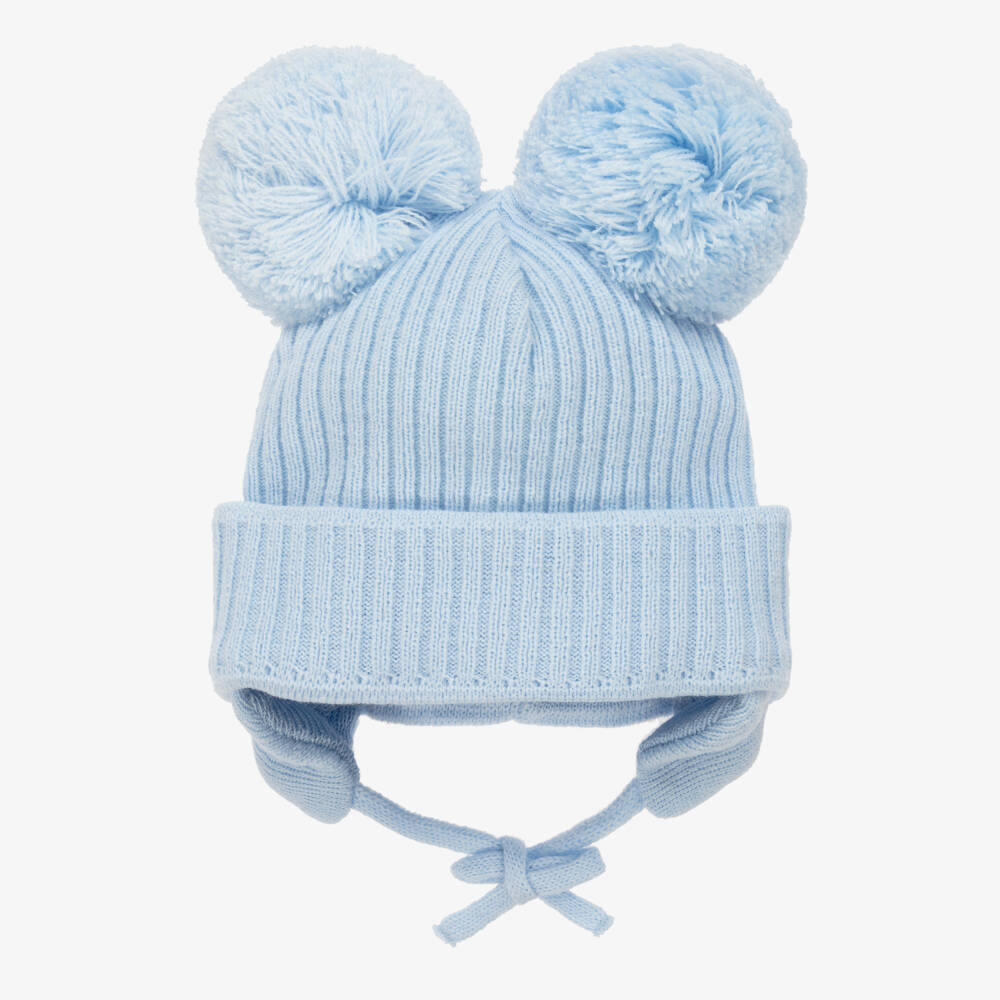 Sätila of Sweden-Blue Pom-Pom Winter Hat | Childrensalon Outlet
