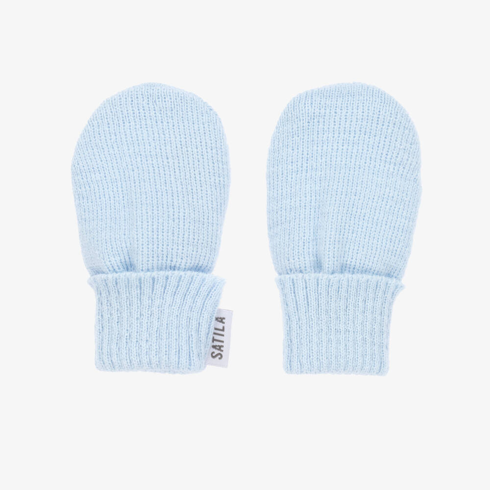 Sätila of Sweden-Blue Trixie Knitted Baby Mittens | Childrensalon Outlet