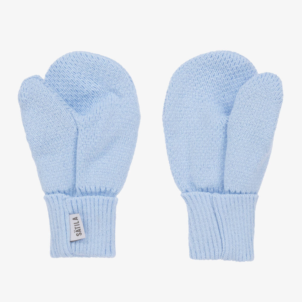 Sätila of Sweden-Blue Twiddle Knitted Baby Mittens | Childrensalon Outlet