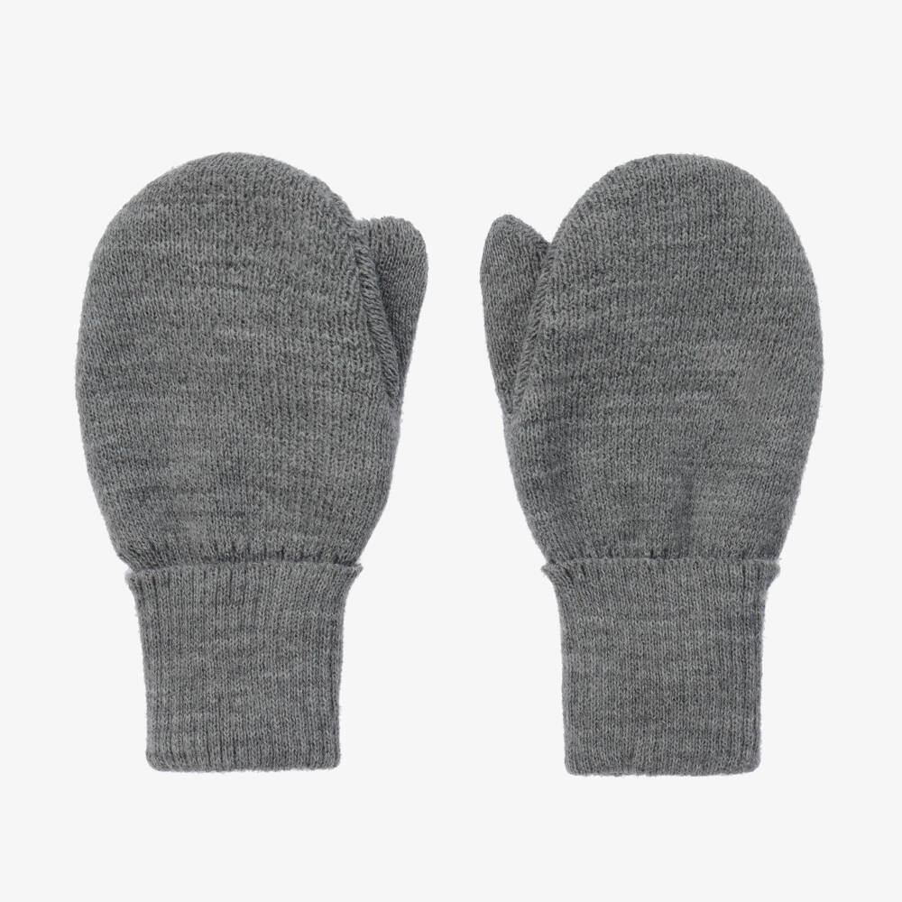 Sätila of Sweden-Dark Grey Twiddle Knitted Baby Mittens | Childrensalon Outlet