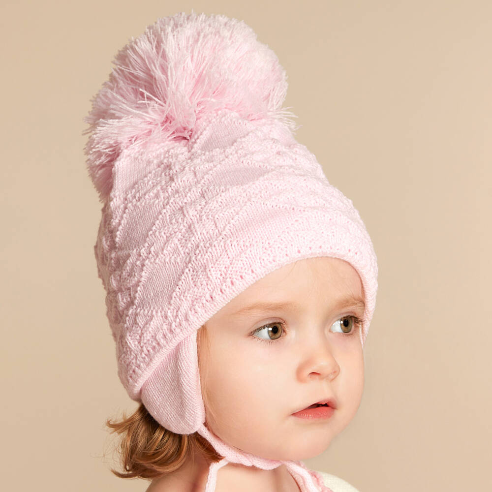 Sätila of Sweden-Girls Pink Cassie Giant Pom-Pom Hat | Childrensalon Outlet